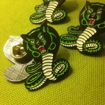 Cobra cat enamel pin
