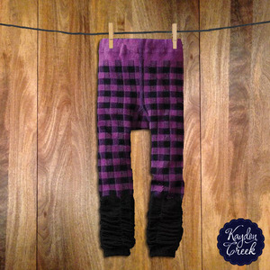 Purple Plaid Scrunch Pant