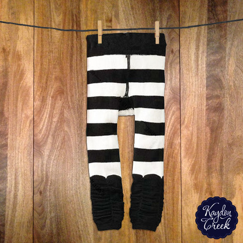 Black/White Stripe Scrunch Pant