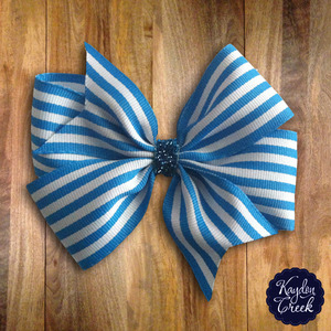 Bright Blue Stripe Bow