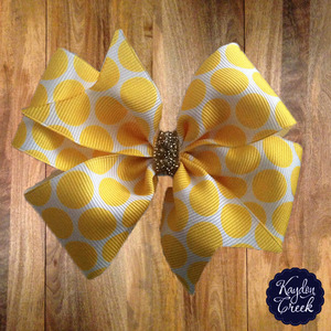 Yellow Polka Dot Bow