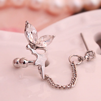 Crystal Angel Ear Stud Cuff Clip  - Thumbnail 3