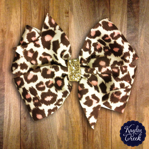 Pink Leopard Bow