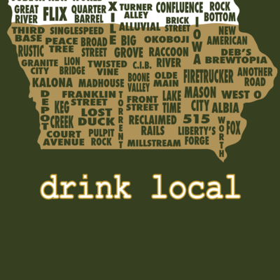 Drink local-iowa beer t-shirt