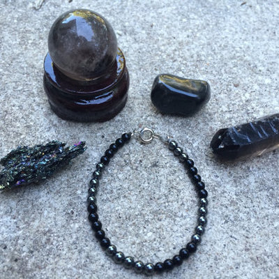 Hematite x obsidian bracelet  - Thumbnail 5