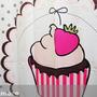 STRAWBERRY CUPCAKE DESIGN Waterproof Shower Curtain Set 180 x 200 cm CAKE Design - Thumbnail 2