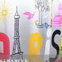 Paris in Love DESIGN Waterproof Shower Curtain Set 180 x 200 cm COLORFUL PARIS TOWER - Thumbnail 2