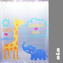 Giraffe & Elephant DESIGN Waterproof Shower Curtain Set 180 x 200 cm CUTE ANIMAL DESIGN - Thumbnail 4