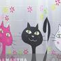 3 CAT DESIGN Waterproof Shower Curtain Set 180 x 200 cm Chat Chat Chat Design - Thumbnail 1
