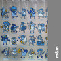 Kukuxumusu Character Blue Color 180 x 180 cm Waterproof Shower Curtain Set - Thumbnail 2