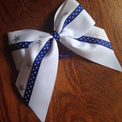 Glitter white with royal dots and silver stars