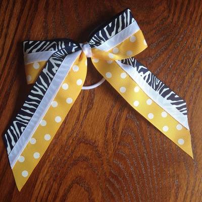 Yellow/gold dots with navy zebra and white