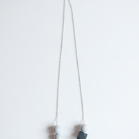 Glass Beads Grey Necklace NL0934 - Thumbnail 1