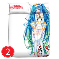Brand New Japanese Anime Design Bed Blanket with Two Regular Pillow Covers - Thumbnail 2