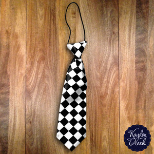 Black Diagonal Check Tie
