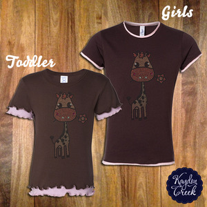 Rhinestud Giraffe Layer Tee