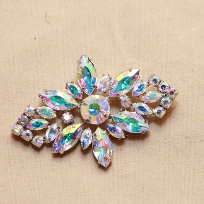 Vintage style ab glass crystal rhinestone wedding bridal bride gift brooch pin - Thumbnail 5