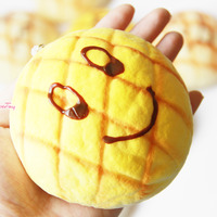 Jumbo Melon Pan Emoticon Bun Squishy  - Thumbnail 1
