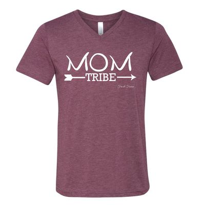 Momtribe maroon unisex v-neck t-shirt