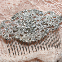 Handmade Vintage Style crystals Wedding Bridal Dress Buckle Hair Comb - Thumbnail 1