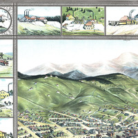 Cripple Creek, Colorado in 1896 - Bird's Eye View Map, Aerial map, Panorama, Vintage, Antique map, Reproduction, Fine Art, Wall Art, History - Thumbnail 1