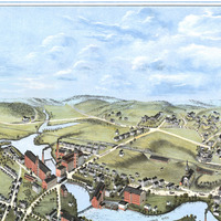 Putnam, Connecticut in 1877 - Bird's Eye View Map, Aerial, Panorama, Vintage, Antique, Giclée, Fine Art, Wall Art, History - Thumbnail 1