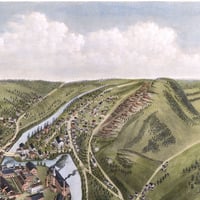 Seymour, Connecticut in 1879 - Bird's Eye View Map, Aerial, Panorama, Vintage, Antique, Giclée, Fine Art, Wall Art, History - Thumbnail 2