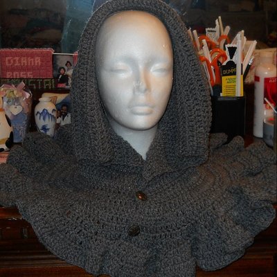 Crochet hood scarf style 1