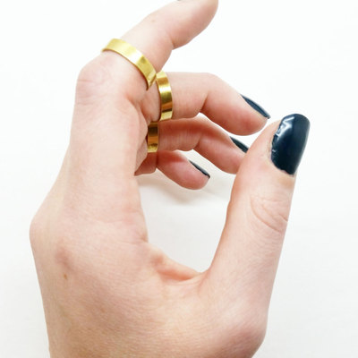 Brass midi band ring mid knuckle ring size 5