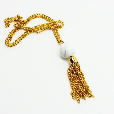 The aphrodite necklace : white howlite tassel necklace