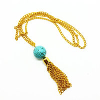 Blue Howlite Tassel Necklace : The Aphrodite Necklace - Thumbnail 1