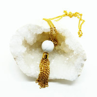 The Aphrodite Necklace : White Howlite Tassel Necklace - Thumbnail 2