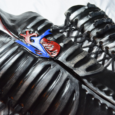 Skeleton heart male wearable ceramic corset by: nicole moan 