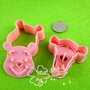 WINNE THE POOH & TIGGER DISNEY CARTOON PINK COLOR 2pcs Set Cookie Cutter  Multi Use Food Cutter - Thumbnail 3