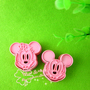 MICKEY & MINNIE MOUSE DISNEY CARTOON PINK COLOR 2pcs Set Cookie Cutter  Multi Use Food Cutter - Thumbnail 1