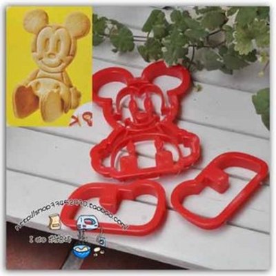 Mickey mouse disney cartoon 3d design multi use red color cookie cutter set