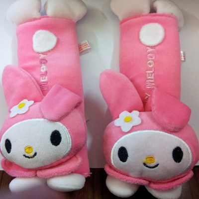 My melody pink color car mulit use seat belt cover decoration set car use baby cart use