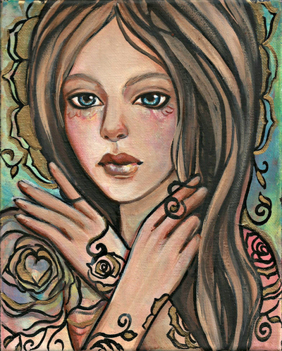 Golden Goddess * 8x10 original painting