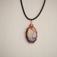 Labradorite Wire Wrapped Necklace - Thumbnail 1