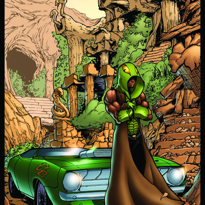 Hooded cobra temple ruins art print