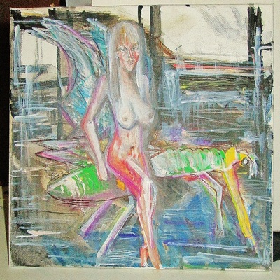 Violet has everywhere to fly to, a painting 