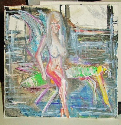 Violet has everywhere to fly to, a painting 