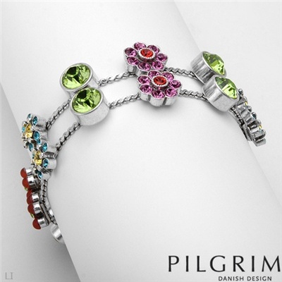 Pilgrim crystal flower bracelet