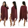 She's Draping Dress/Burgundy - Thumbnail 1