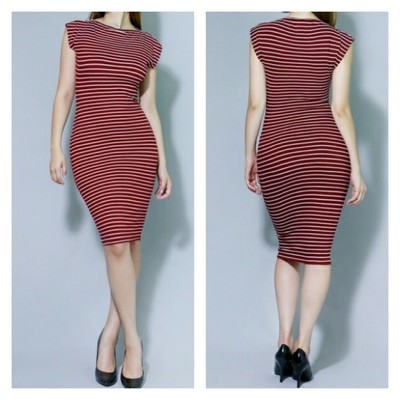 "Carrie" striped pencil dress