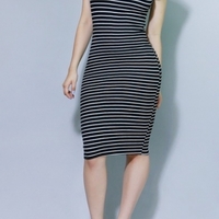 "Carrie" striped pencil dress - Thumbnail 2