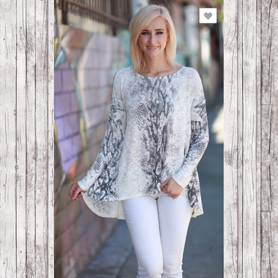 Snake Skin Print Knit Top