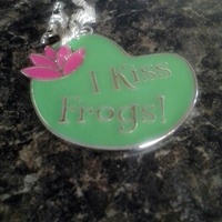 I Kiss Frogs Pendant and Prince Frog Charm Sterling Silver Necklace - Thumbnail 1