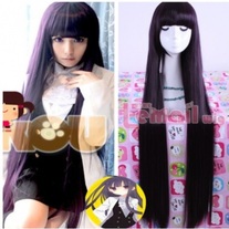 Free Shipping Purple Synthetic Cosplay Wig Long Straight