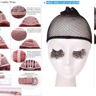 Free shipping purple synthetic cosplay wig long straight